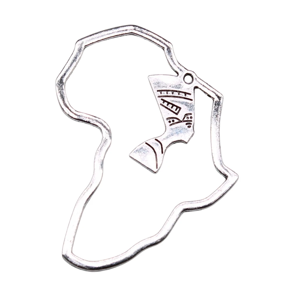 50pcs 52x39mm African Series Ancient Egyptian Pharaoh Charms Wholesale For Jewelry Making DIY Antique Silver Color - Image 3