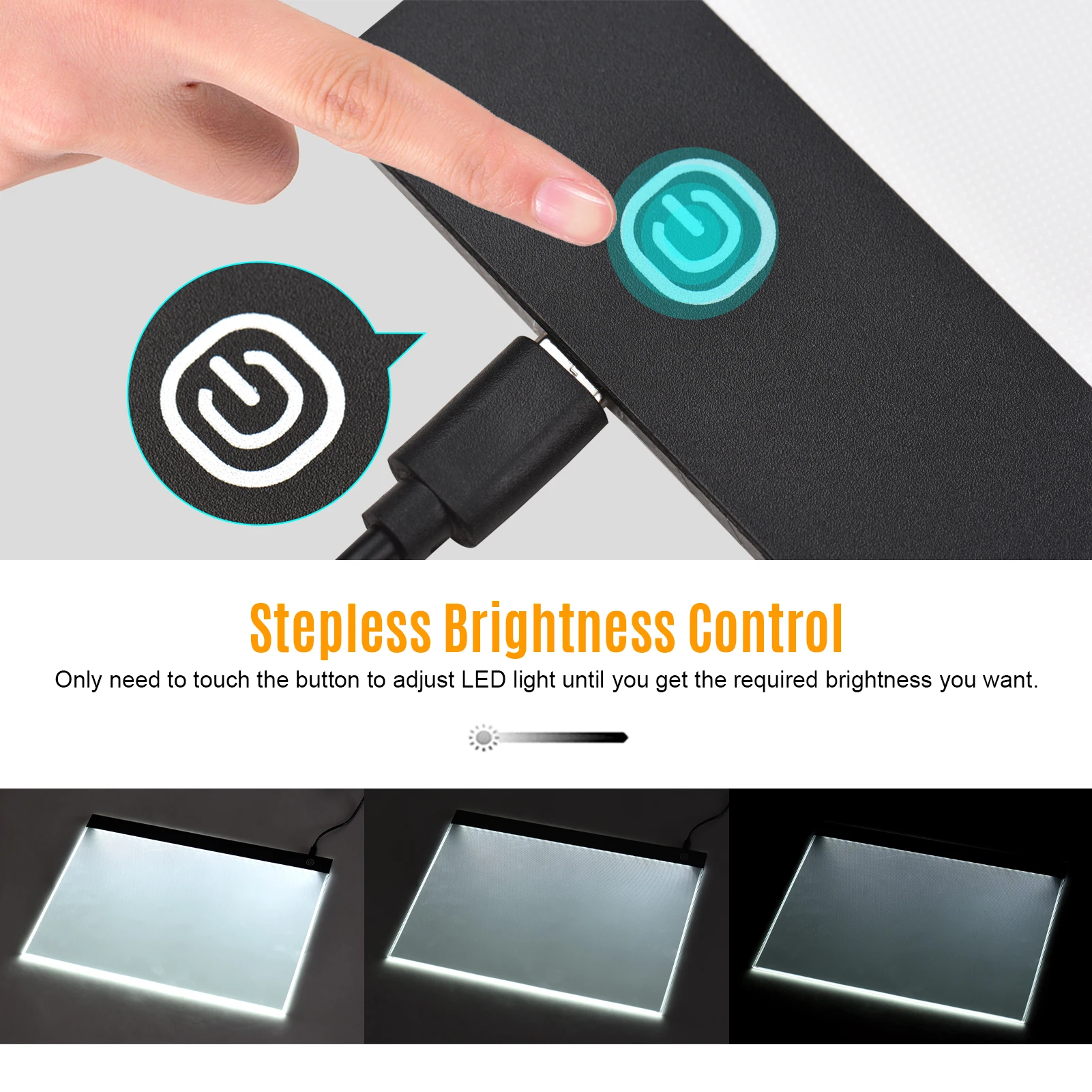 A3 LED Light Pad for Diamond Painting Translucent Drawing Board USB Powered Digital Graphics Tablet for Art Animation Sketching