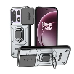 Rugged Armor Phone Case with Sliding Camera Protection and Ring Holder for OnePlus Nord 4 (GRAY)