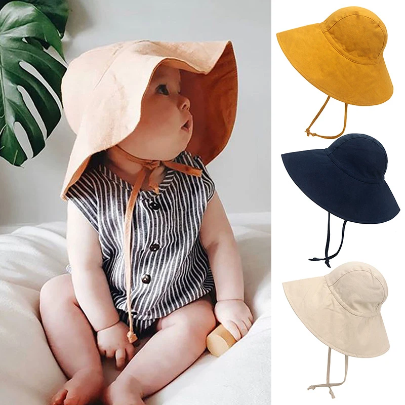 Summer Baby Sun Hat Big Brim Children Beach Cap Outdoor Essential Kids Bucket Hat For Girls Boys