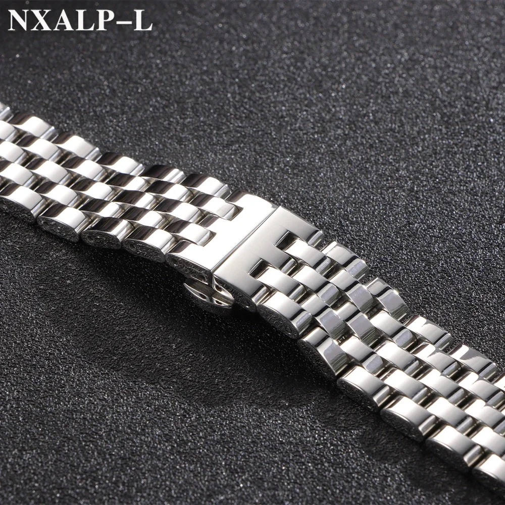 Premium Solid Stainless Steel Watch Band with Curved/Flat End - Available in 18mm, 20mm, 22mm Sizes