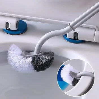 Plastic Toilet Brush Long Handle Soft Hair WC Cleaning Brush Squatting Pan Cleaner Household WC Gap Remover Bathroom Accessories 1