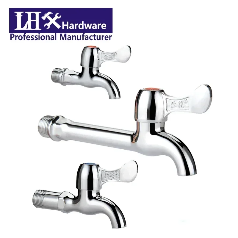 Outdoor or Bathroom Washing Machine Faucet Sink Single Handle Key Water Tap Wall Mixer Tap diameter 20mm LHX YP80 C