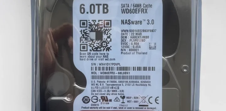 For WD60EFRX vertical red disk 3 5 inch 6T 5 4K 64M SATA desktop computer hard