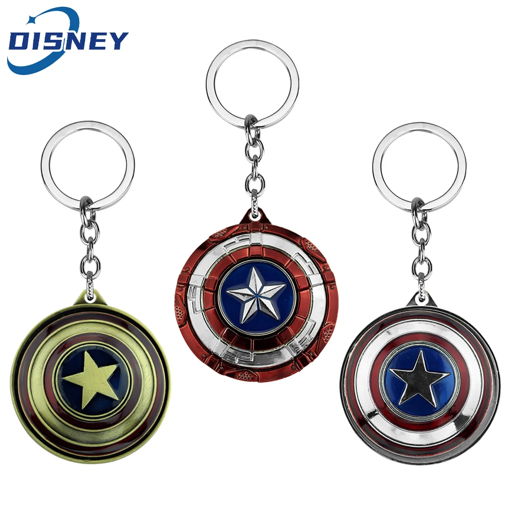 Marvel Hero Captain America Shield Portachiavi Fun Ruota Allevia L'Ansia Gioielli Portachiavi Avengers Captain America Portachiavi Per Auto