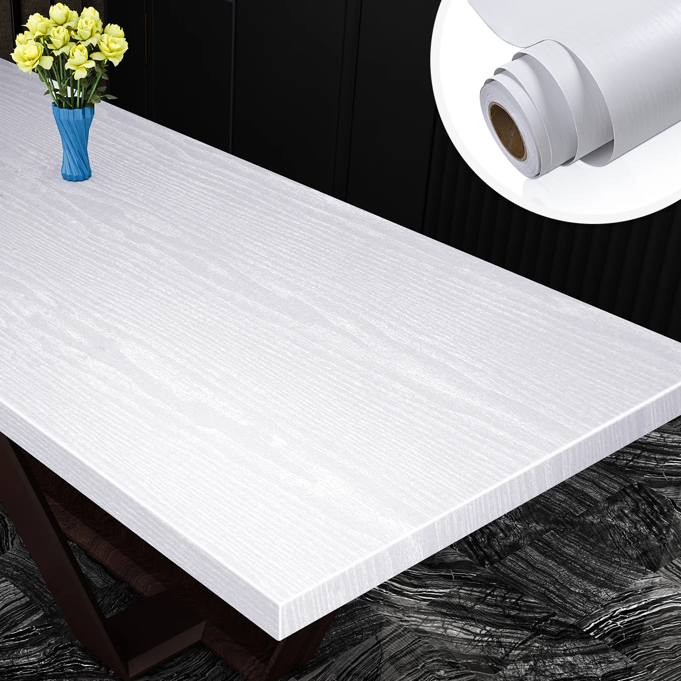 

Waterproof Wood Vinyl Wallpaper Roll Self Adhesive Decor Contact Paper Doors Cabinet Desktop Modern Furniture Decorative Sticker