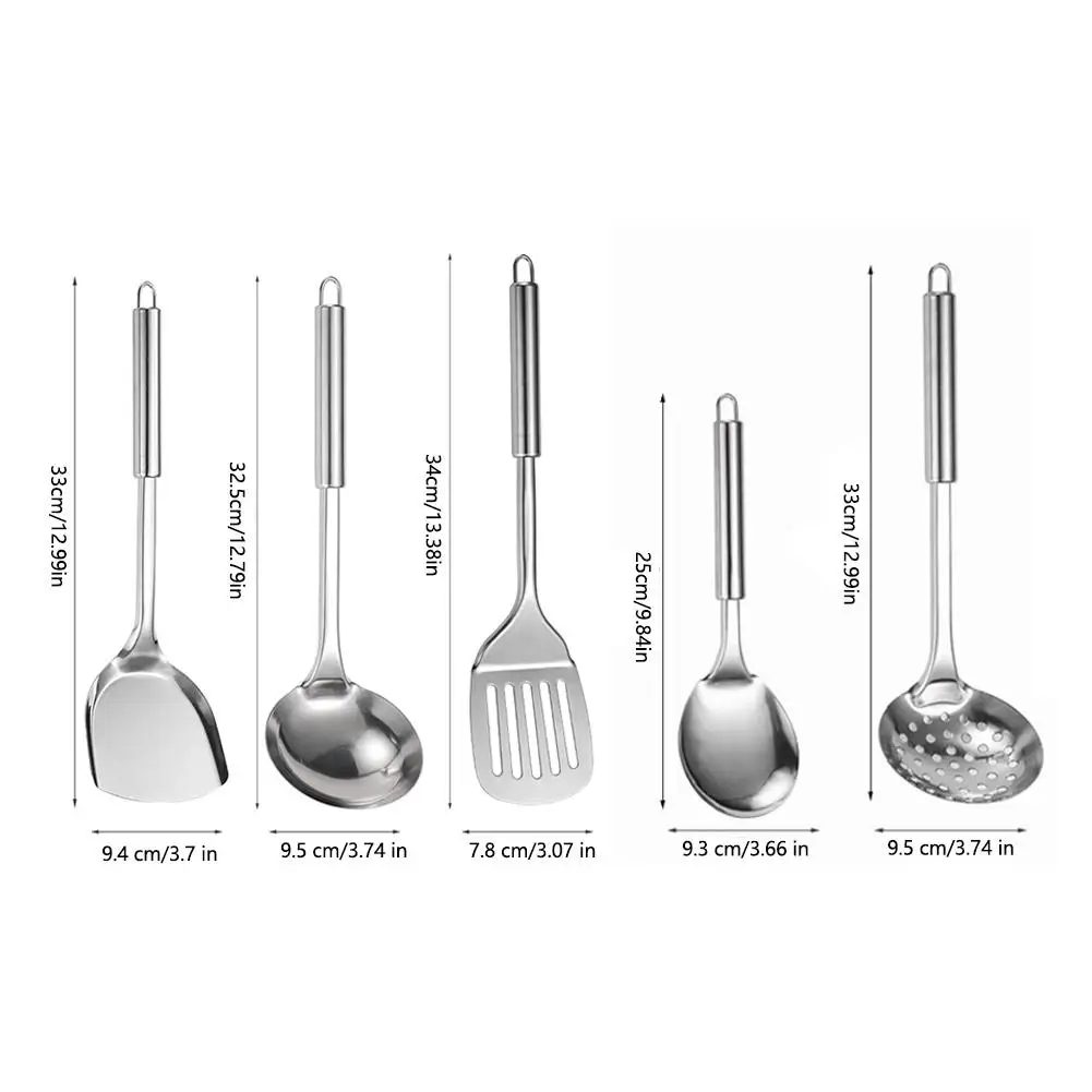 Premium Stainless Steel Kitchen Utensil Set - 5 Piece Cooking Tool Collection