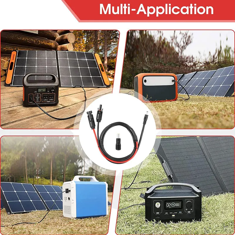 Solar Panel to DC5521 Charging Cable with DC7909 Adapter For Jackery Explorer 160/240/290/500/1000 Bluetti B80/EB3A/EB70 etc.