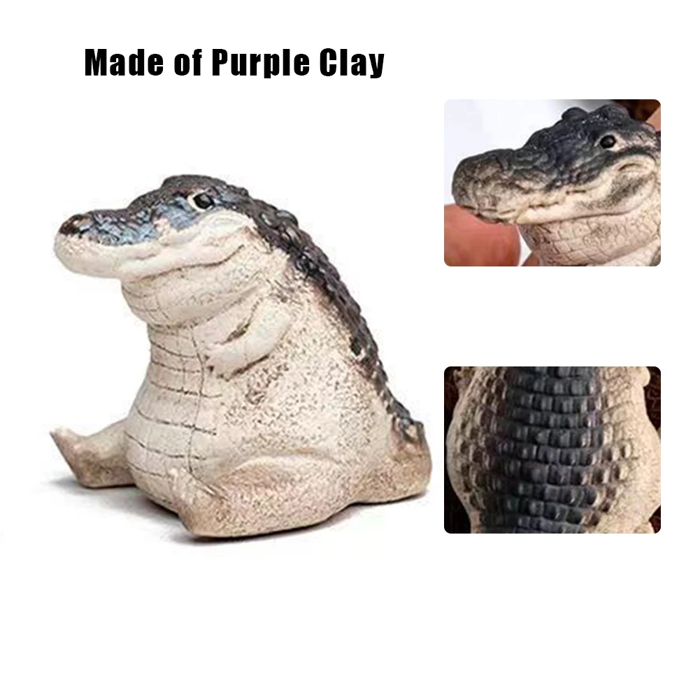 악어 차 애완동물 정교한 제작 자주토 차 애완동물 악어 차 장식품 차 애호가를 위한 선물