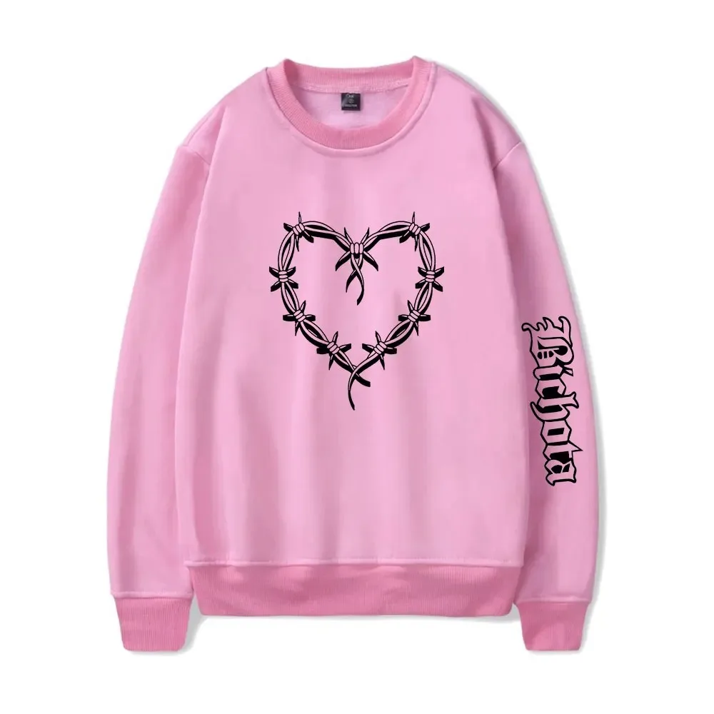 Men's and women's bichota logo printed sweater, unisex streetwear, Harajuku sweatshirt, casual style, round collar, merch, 2024