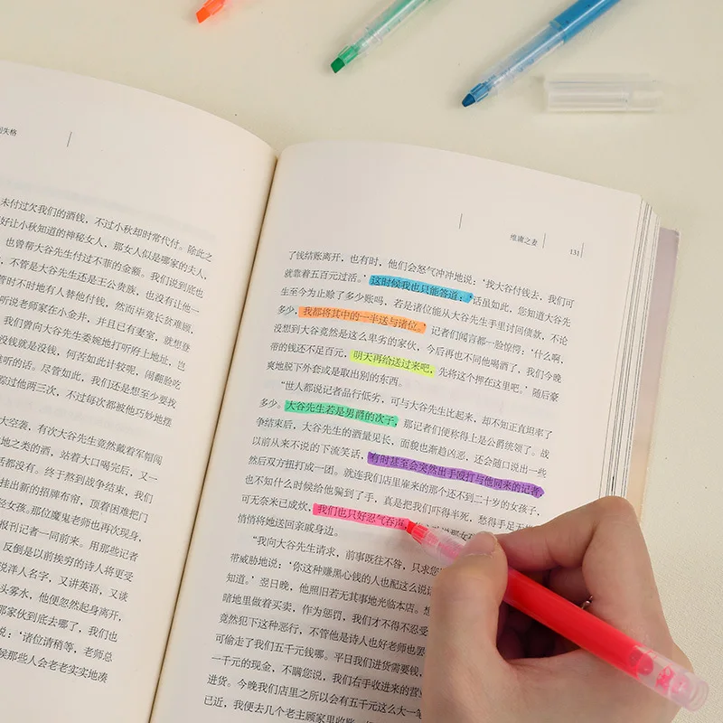 6 color Gel Pen Straight Liquid highlighter Coloring Drawing Doodling Art Markers Straight Liquid Rollerball Fluorescent pen
