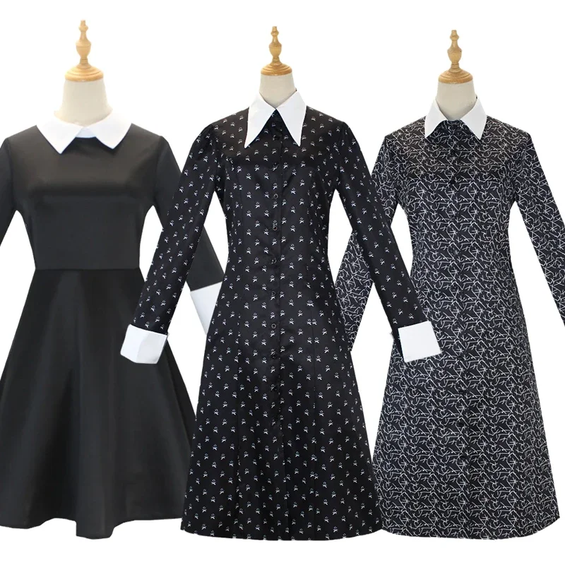 

Детское платье для косплея, черное платье с принтом в готическом стиле