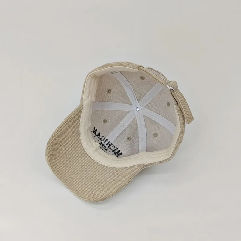Letter Embroidered Children Baseball Cap Autumn Winter Corduroy Sport Hat for Boy Girl Vintage Hiphop Kids Snapback Hats