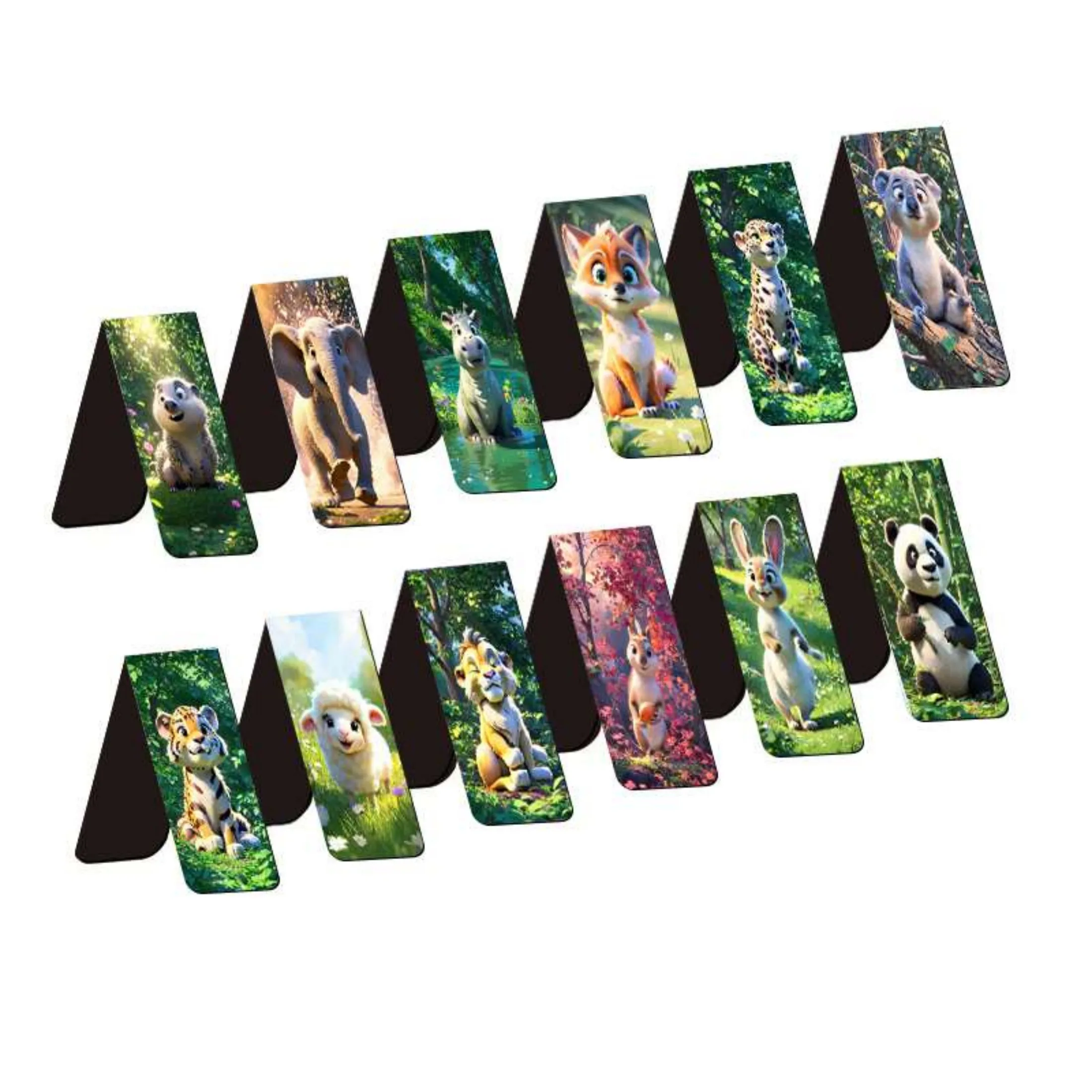 12pcs Vibrant Animal Magnetic Bookmarks Durable Page Markers For Readers & Educators magnetic bookmark bookmark page holder animal bookmark bookmarks stationery supplies