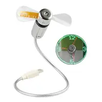 USB Clock Fan with Real Time Clock & Temperature Display Function Christmas Gift Night light USB Gadgets for Laptop PC 3
