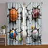 2pcs, Curtains Roller Blinds Basketball Football Rugby Graphic Sports Theme Machine Washable (without rod) Decorations For Home 1