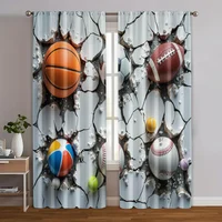 2pcs, Curtains Roller Blinds Basketball Football Rugby Graphic Sports Theme Machine Washable (without rod) Decorations For Home 1