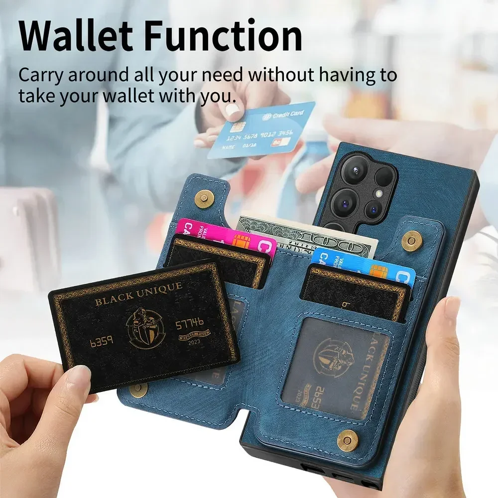 Zipper Wallet Leather Case with Etui Design
