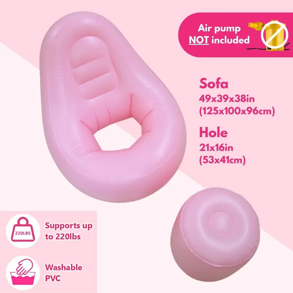 BBL Chair Inflatable Sofa Couch Lounge Bean Bag with Hole Ottoman for Surgery Pregnancy Relaxation Brazilian Butt Lift Recovery 6