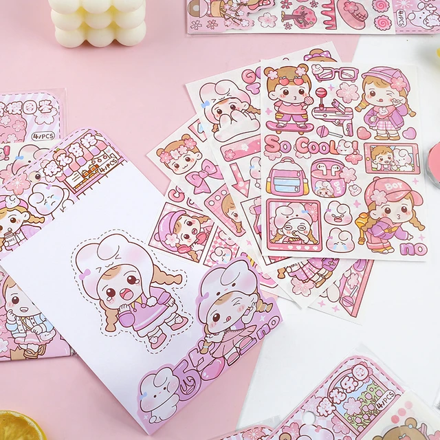 School Supplies Stationery Girls  School Supplies Kawaii Sticker - 20  Sheets Cute - Aliexpress