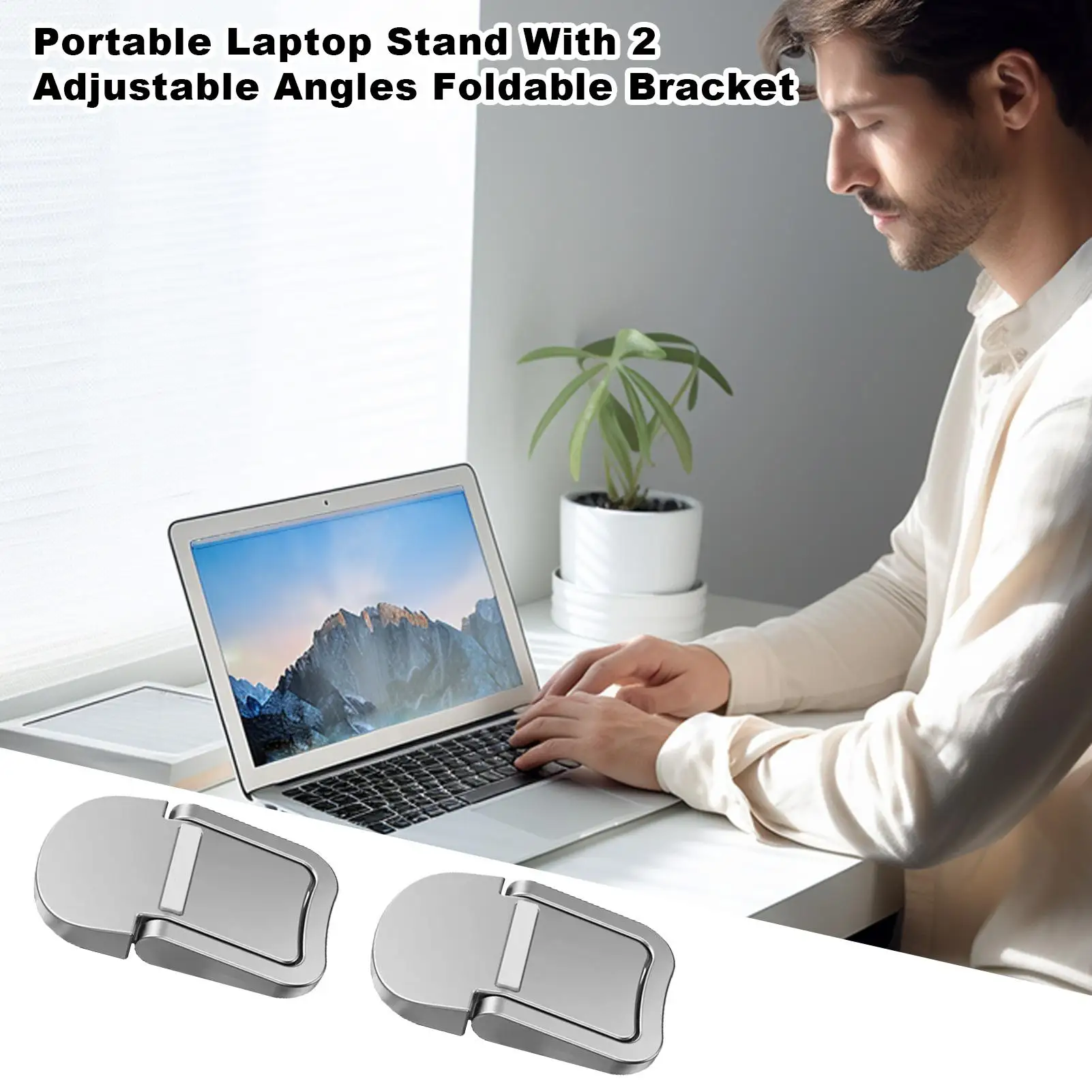 Supporto per Computer Portatile con Raffreddamento, Supporto da Scrivania Leggero e Pieghevole per Laptop - immagine 4