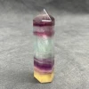 Natural Stone Fluorite Tower Polished Quartz Crystal Wand Point Reiki Healing Gift Room Colorful Decor Obelisk 1