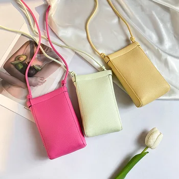 Fashion Simple Small Satchel Korean Vertical Mobile Phone Bag Mini Shoulder Bag Messenger Bag For Women 1