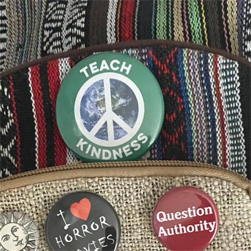 Backpack Anti Pollution Badges Earth Peace Sign Sticker Eye catching Brooch for Customizing Your Gear World Peace