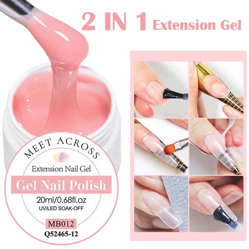 MEET ACROSS 20ml Pink Clear Nude Extension Gel Nail Polish Nail Supplies Semi Permanent UV Gel LED Hard Gel Nail Art Varnish S9029bbcd803d4d198dce9b3b8f5fd7d9T