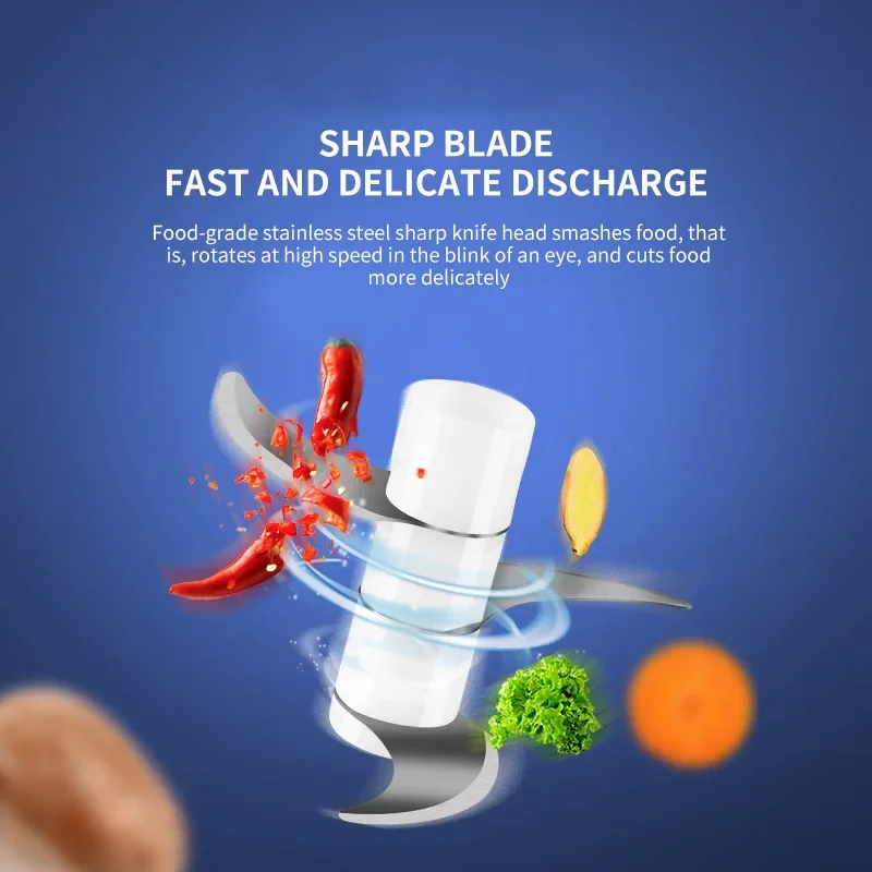 Electric Mini Garlic Vegetable Chopper Garlic Masher Portable Chopper Multi Function Meat Grinder Masher Machine  Usb Charging 4