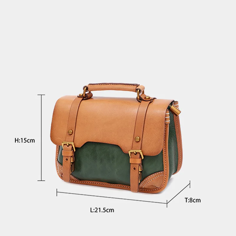 Women Fashion Messenger Bag Girl Vintage Handbags Large Capacity Shoulder Bags High Quality Genuine Leather  Travel Street Style