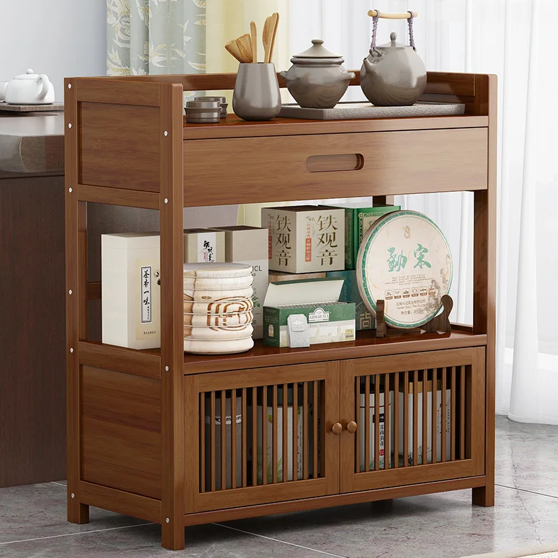 70cm Wide Multifunction Home Modern Bamboo Chinese Wood Storage Cabinet Furniture Kitchen and Living Room Cabinets with Drawer display cabinet