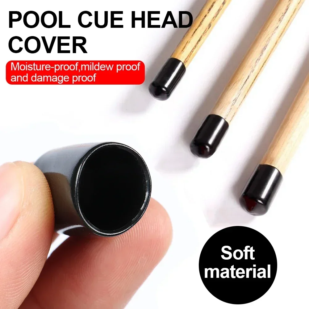 Billiard Accessories Billiard Cue Tips 3PCS/6PCS Billiard Cue Head Rubber Protective Cover Black Eight Snooker Pool Cue Tip Moistureproof Cap