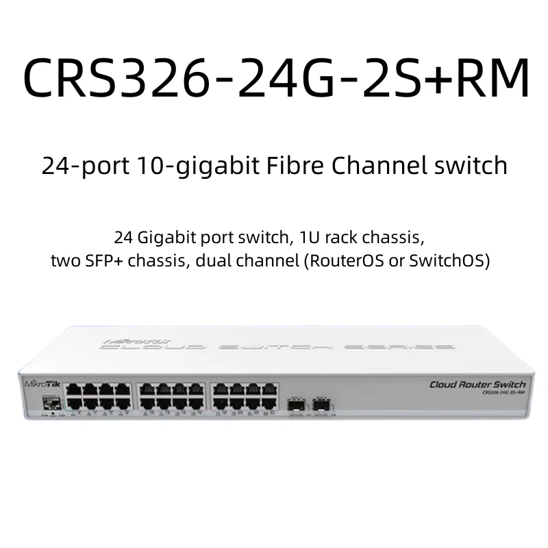 

MikroTik CRS326-24G-2S+RM 24-port gigabit management switch NMS ROS dual system low-cost Layer 3 switch 10-gigabit router