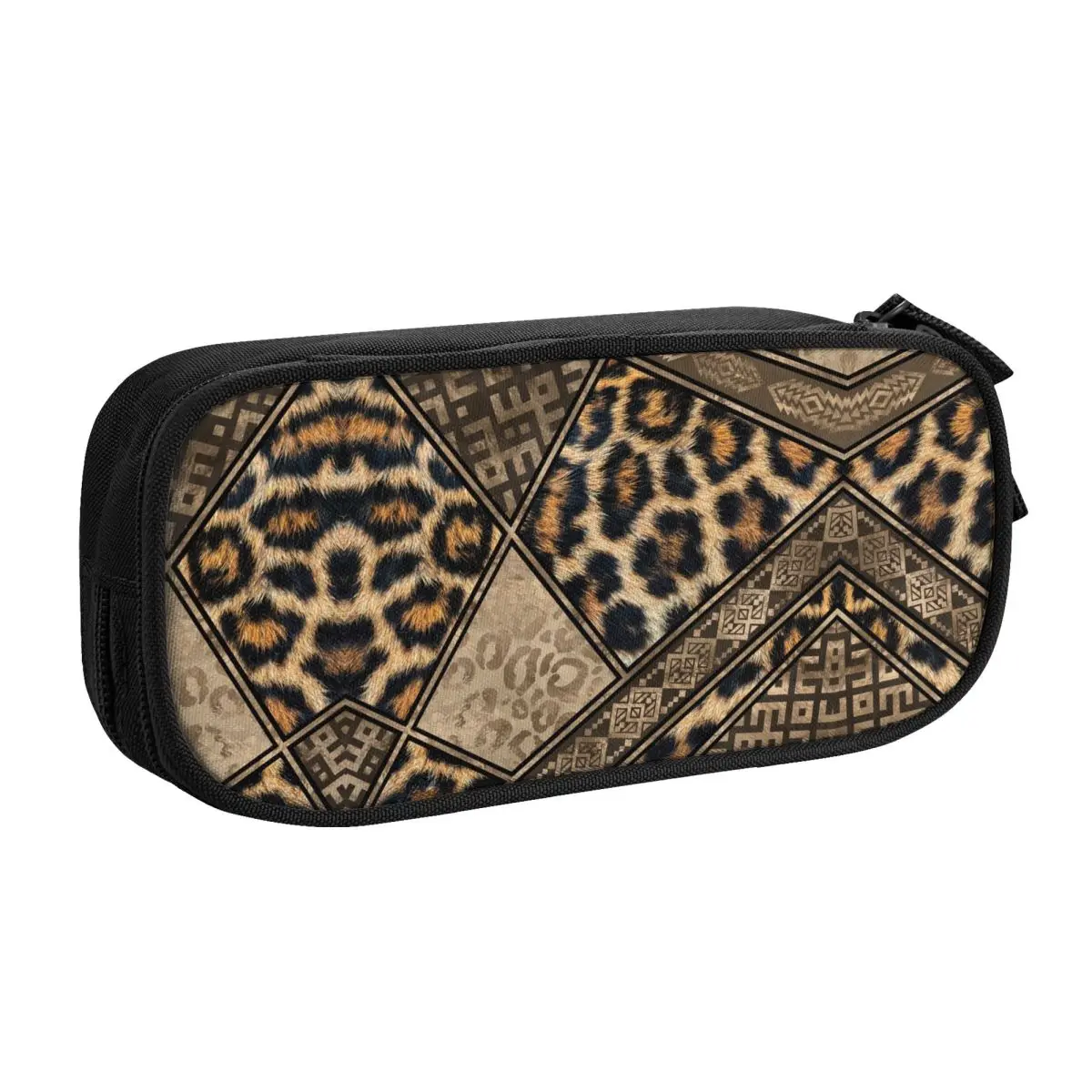 thumbnail image 1 of Estuche para lápices coreano con estampado de leopardo morado bonito para niños y niñas, estuche para lápices de gran capacidad sin costuras con diseño de animales, material de papelería para estudian, 1 of 5