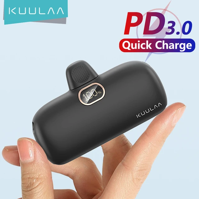KUULAA Mini Power Bank 5000mAh PowerBank QC PD Fast Charging For iPhone 15  14 13 Batterie