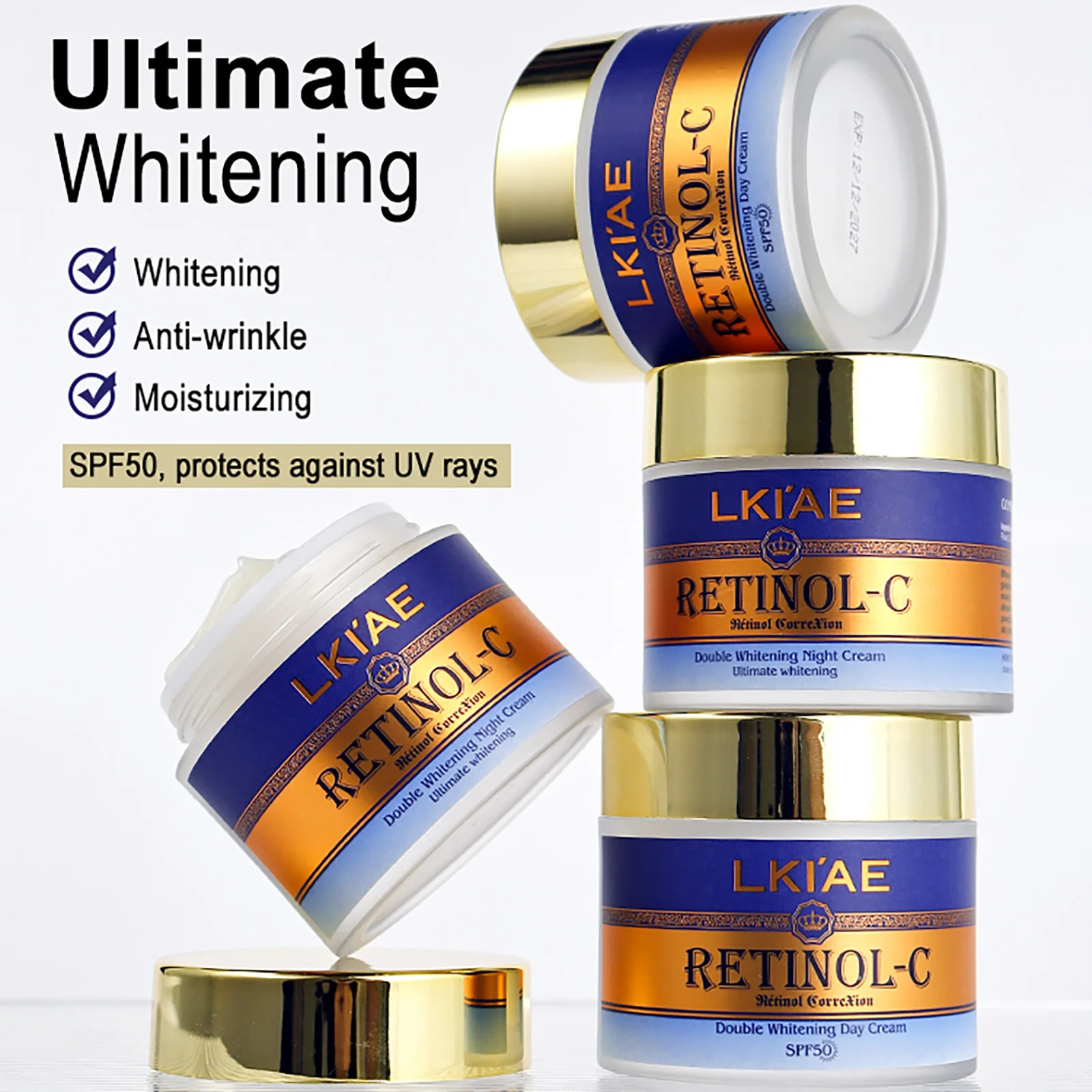 Spf 50 Day And Night Anti Aging Moisturizer Face Cream Ailke Snail Retinol Beauty Whitening Best Face Lotion For Fair Skin 4