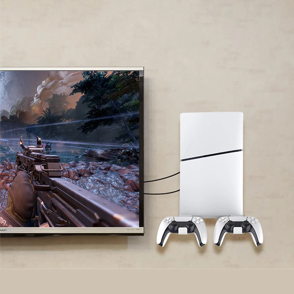 Supporto Per Console Con Staffa Per Montaggio A Parete Con 2 Supporti Per Controller Supporto Da Appendere A Parete Per Ps5 Slim Digital Edition E Dis