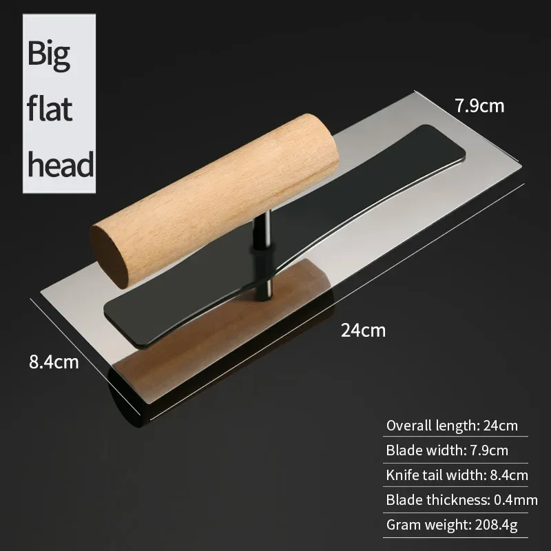 Professional Stainless Steel Plaster Trowel with Wooden Handle Plastering Concrete Trowel Construction Tools