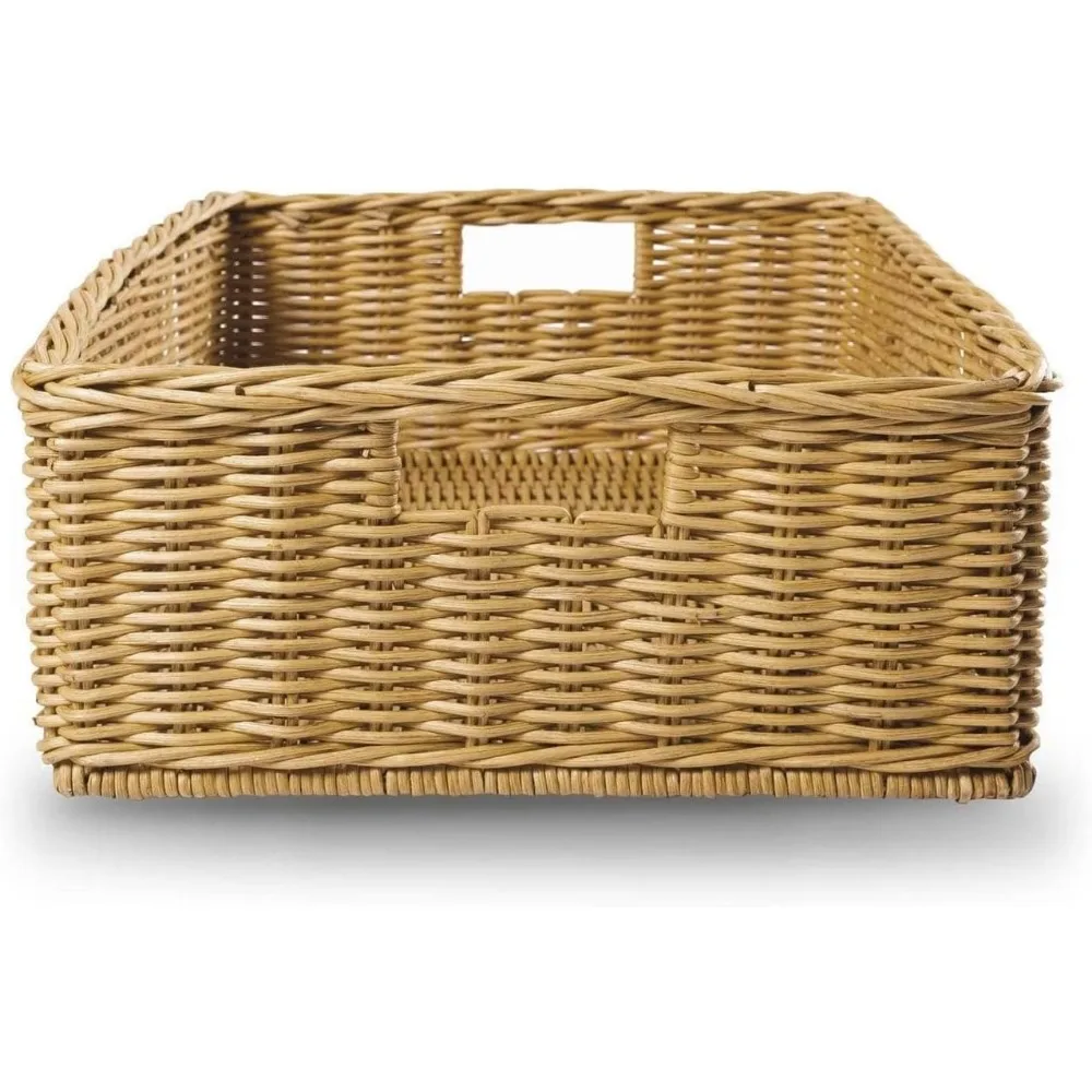 Under The Bed/Basic Wicker Storage Basket, Extra Large, 25 in L x 19.5 in W x 8 in H, Sandstone 3