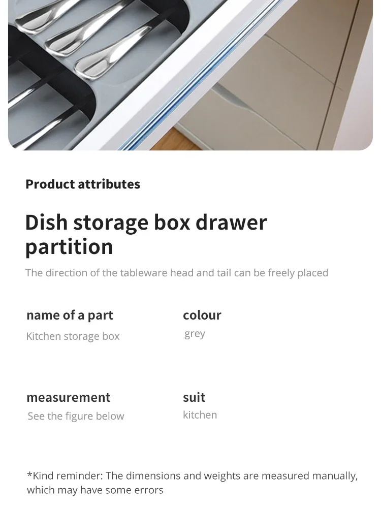 Description Picture 4 of itemMultipurpose Cutlery Silverware Kitchen Utensil Drawers Organizer Block Holder Knives Forks Spoon Spice Bottle Storage Rack Tray