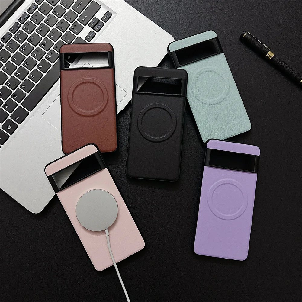Luxury Leather Magnetic Wireless Charging Slim Shockproof Case