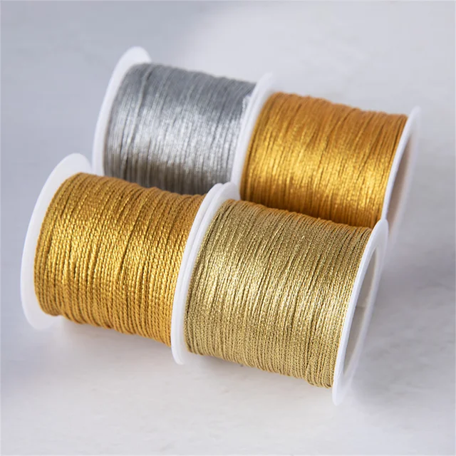 Gold/Silver Macrame Thread for Jewelry Making 3