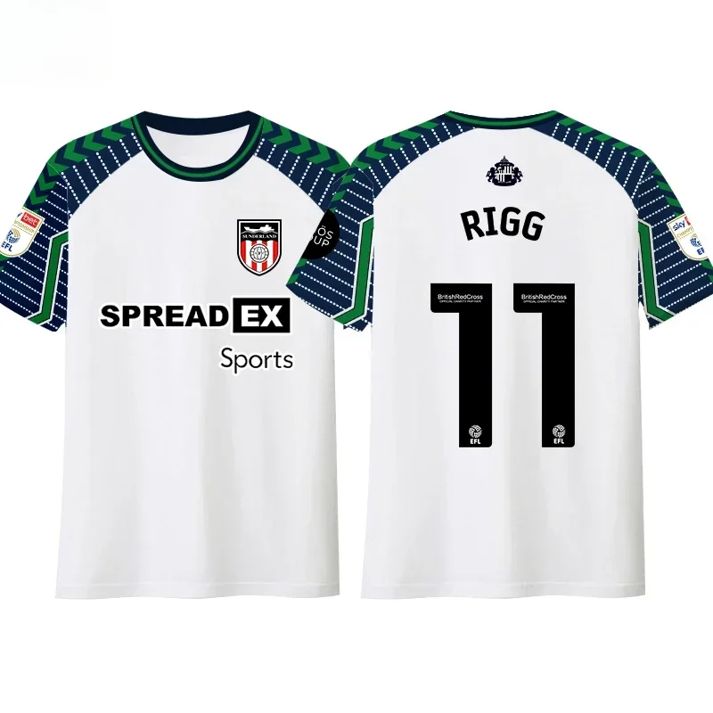 2025 Sunderland T Shirt Hot Home and Away 3d Printed Football Short Sleeved Tops Men Women Sports Tee Children's Clothing 5