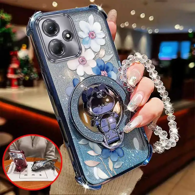 3-Piece Floral Phone Case Set with Lanyard and Stand