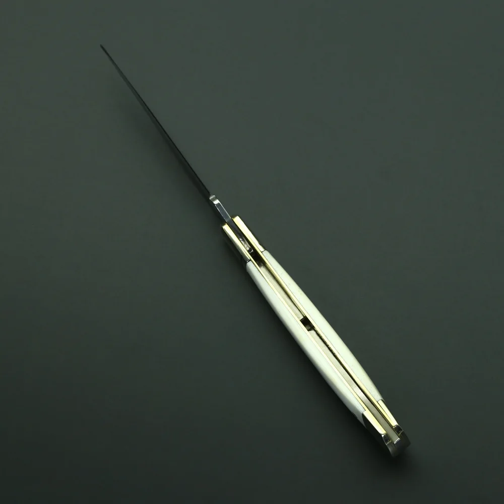 Natural Cattle Bone Copper Handle Folding Knife for Outdoor Camping Hunting,folding knife