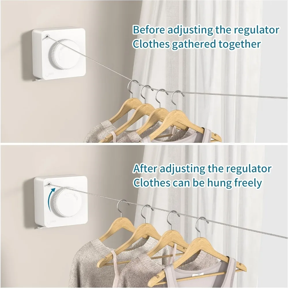 Retractable Clothesline Heavy Duty Clothes Drying Laundry Line Wall Mounted Easy Hanging Clothes Drying Laundry Line Retracting