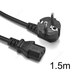 Universal EU Plug Power Cable with IEC C5 C13 Adapter Extension Cord (1.5m C13 plug)