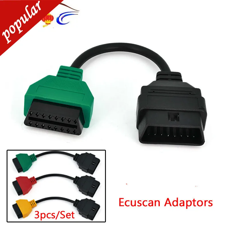 

4pcs/sets For Fiat ECU MultiECUScan / FiatECUScan Adapter Cable Bundle OBD2 Connector Diagnostic Cable For Fiat