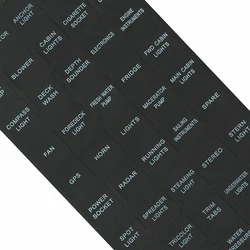45x Car Instrument Board Fuse Box Decal Switch Labels Panel Stickers For 12v Boat Van For GPS HORN LIGHTS POWER SOCKET SPOT